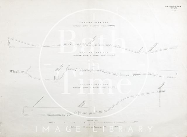 Bath Corporation Water - intended work No. 9 - longitudinal section of course from London Road at Batheaston to termination - Sheet No. 12 1903