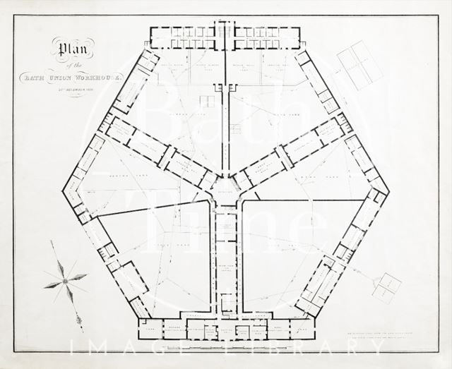 Plan of Bath Union Workhouse (ground floor) 1838