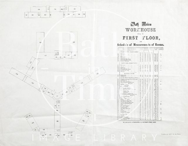 First floor plan of Bath Union Workhouse post-1857