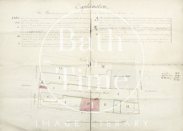 Plan for the rebuilding of the Bear Inn and premises to create Union Street, Bath - Phillott & Lawton c.1795?