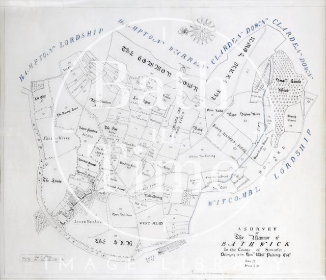 A survey of the manor of Bathwick, Bath taken 1727, drawn 1735 and traced 1965