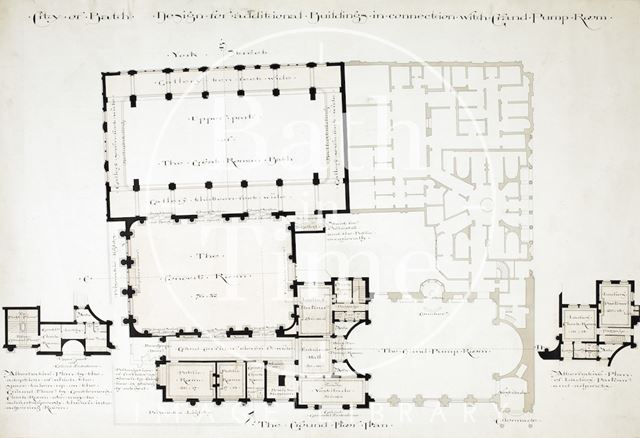 Design for additional buildings in connection with Grand Pump Room, Bath - ground floor plan 1894