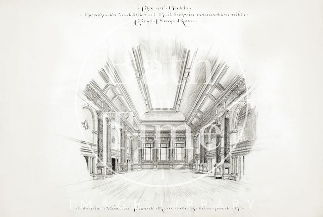 Design for additional buildings in connection with Grand Pump Room, Bath - interior view of concert room, Bath 1894