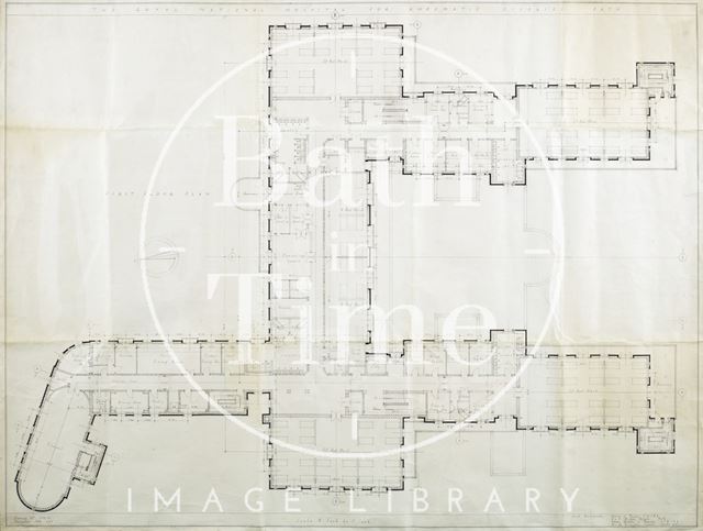 Proposed new building R.N.H.R.D., Bath (Mineral Water Hospital) - first floor plan - drawing No. 1034/41 1938