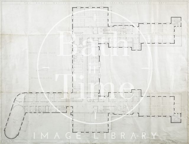 Proposed new building R.N.H.RD., Bath (Mineral Water Hospital) - second floor plan - drawing No. 1034/42 1938