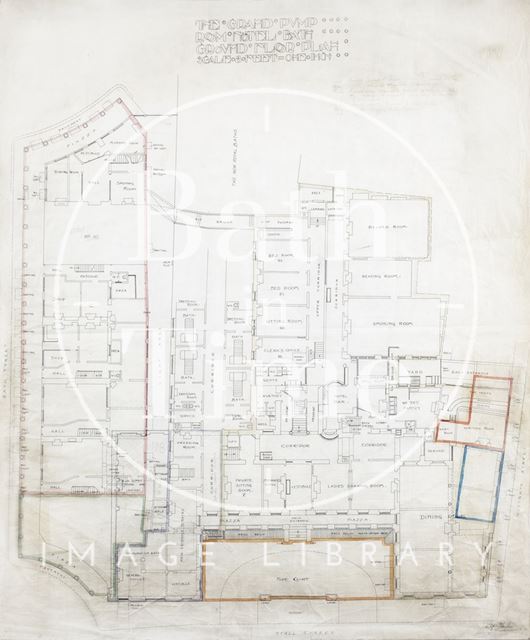 The Grand Pump Room Hotel, Bath - ground floor plan - plan No. 11 - A.J. Taylor c.1910?