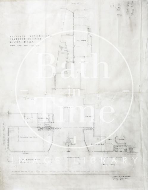 Whitings Motors Ltd. - proposed widening of Barton Street, Bath - A.J. Taylor & partners 1939