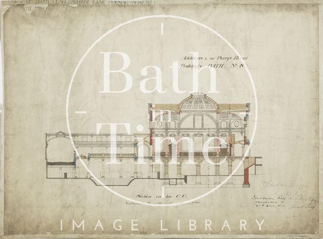 Additions to the Pump Room buildings, Bath, No. 8 - section on line CC - J.M. Brydon 1894