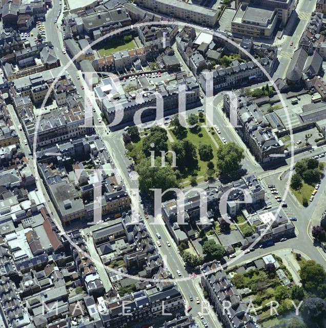 Aerial view of Bath showing Queen Square 1981