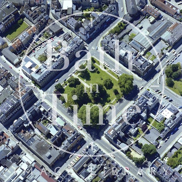 Aerial view of Bath showing Queen Square 1981