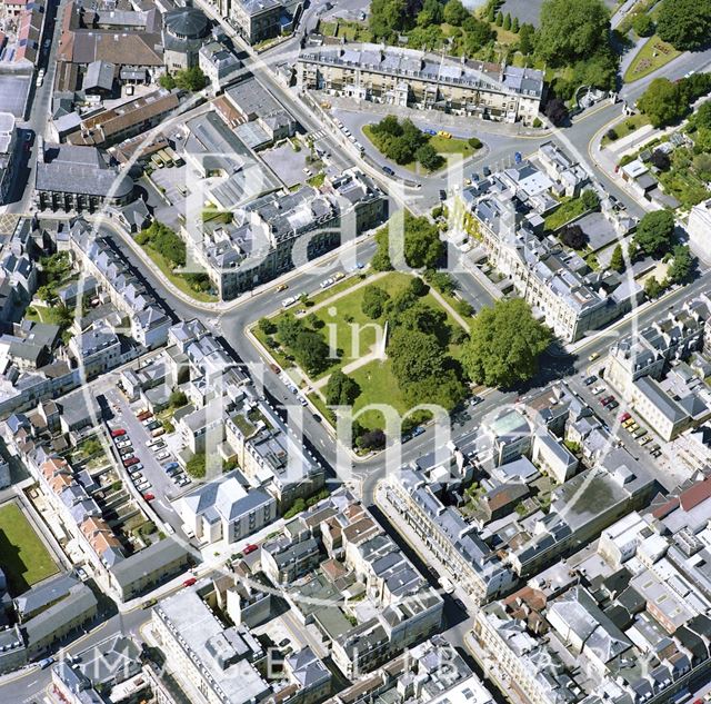 Aerial view of Bath showing Queen Square 1981