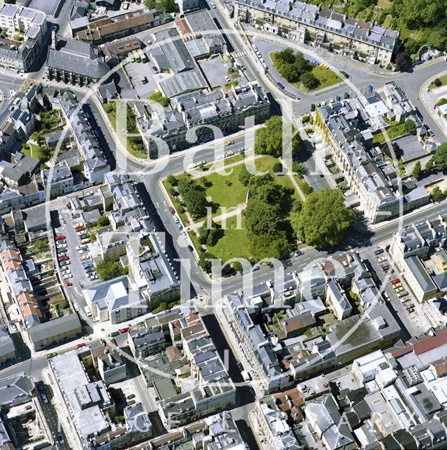 Aerial view of Bath showing Queen Square 1981