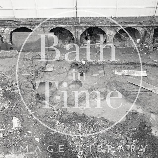 Archaeological dig on the site of the New Royal Baths, St. Michael's Place, Bath 1986