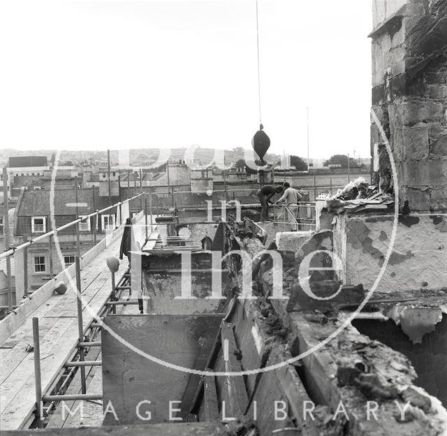 The demolition of the north side of Bath Street, Bath 1986