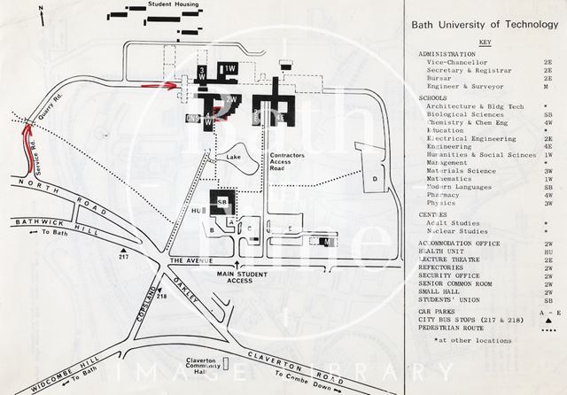 Bath University of Technology - plan of Claverton Down campus, Bath 1960s?