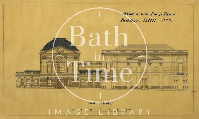 Addition to the Pump Room buildings, Bath - north elevation to Abbey Church Yard - Scheme No. 5 - A.J. Taylor 1920?