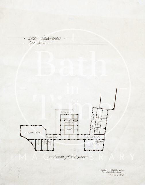 Baths development? part of York Street, Terrace Walk, Orange Grove development, Bath - site No. 2 - second floor plan - A.J. Taylor 1914