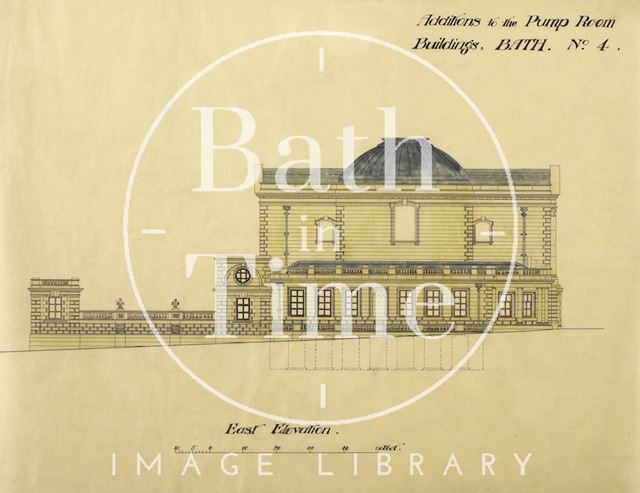 Additions to the Pump Room buildings, Bath, No. 4 - east elevation - Brydon ?1894