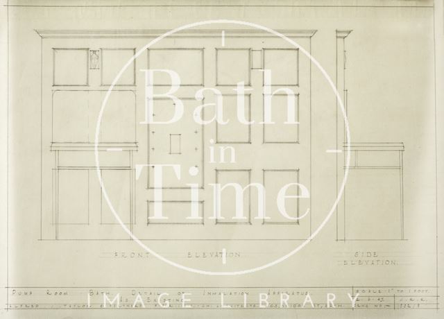 Pump Room, Bath - detail of inhalation apparatus as existing - elevations - A.J. Taylor 1947