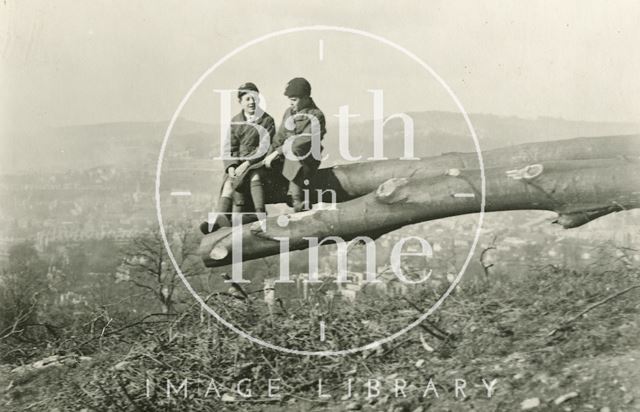 The photographer's twin boys at Bathampton Rocks c.1925