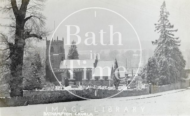 A snowy St. Nicholas Church, Bathampton c.1920