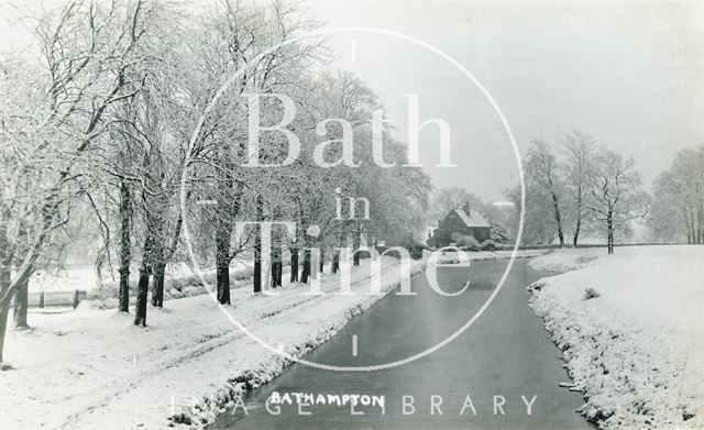 A snowy Kennet and Avon Canal, Bathampton c.1920