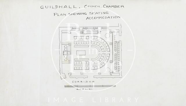 Guildhall Council Chamber, Bath - plan showing seating accommodation?