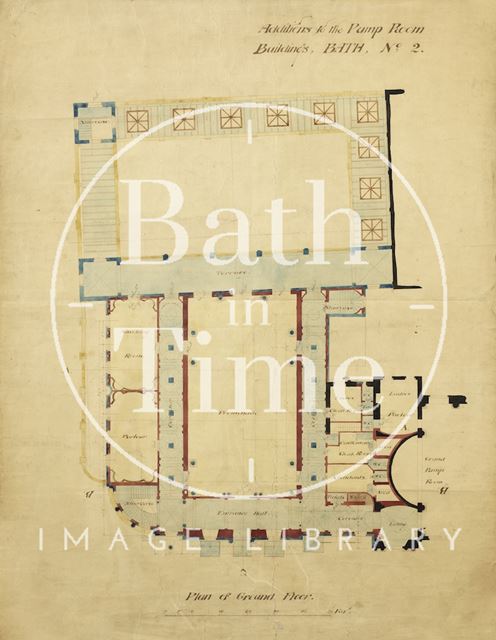 Additions to the Pump Room buildings, Bath - Bath No. 2, plan of ground floor 1890?