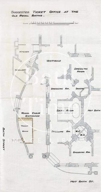 Suggested ticket office at old Royal Baths Hot Baths, Bath 1920?