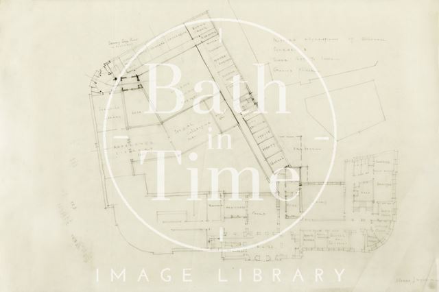 Proposed alterations at Guildhall, Bath - Scheme B, ground floor plan - A.J. Taylor 1930s