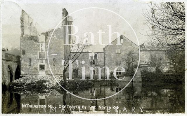 Batheaston Mill, destroyed by fire 1909