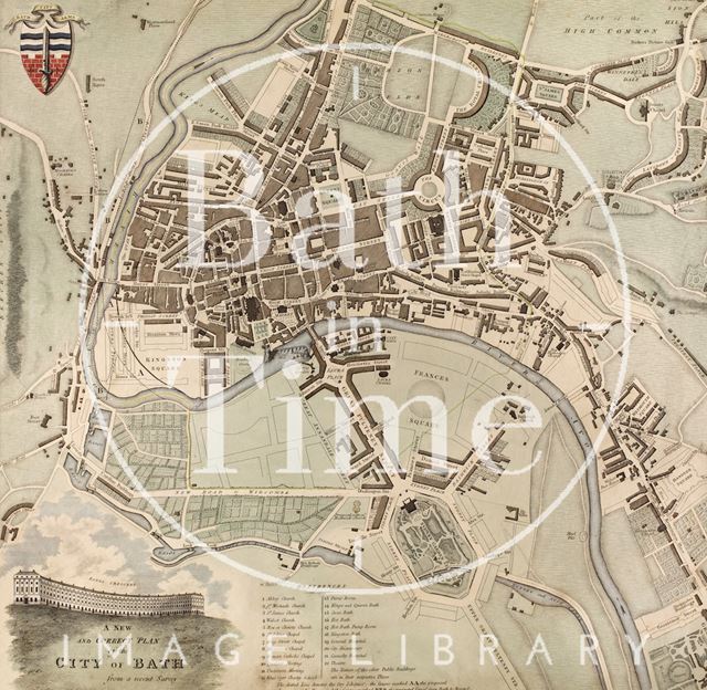 A New and Correct Plan of the City of Bath 1817 - detail