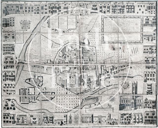 Complete Joseph Gilmore Map of the City of Bath 1694-1717