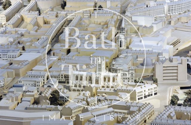 The Bath model, Abbey, Empire Hotel, Guildhall c.1970