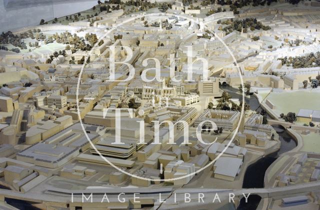 The Bath model, Southgate, Bath Spa Station, city centre c.1970