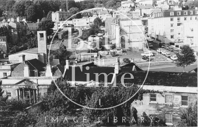 View from the roof of Royal Crescent, looking north, Bath 1975