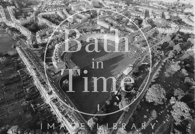 Aerial view of Royal Crescent, Bath 1991