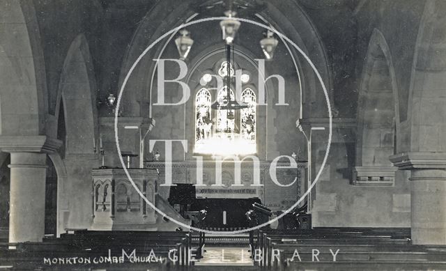 Interior of Monkton Combe Church c.1906