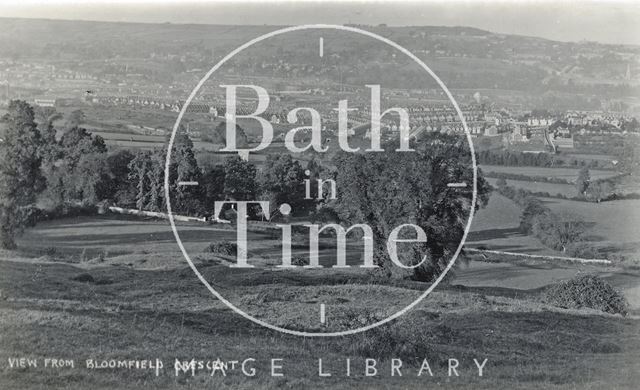 View from Bloomfield Crescent of an emerging Oldfield Park, Bath c.1910