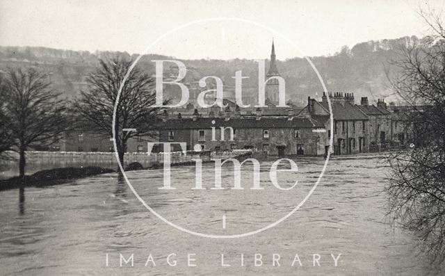 The River Avon in flood, Bath c.1910