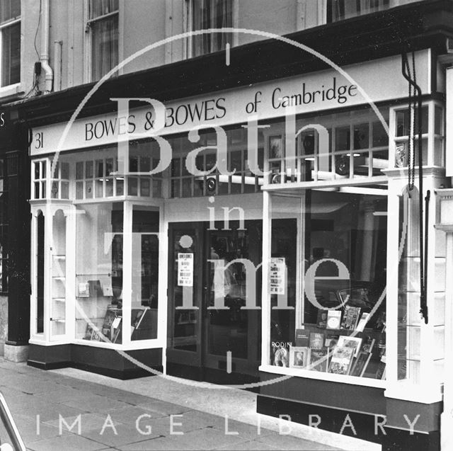 Bowes and Bowes of Cambridge shop, 31, Milsom Street, Bath c.1970