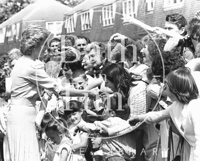 Princess Diana meeting residents in Twerton, Bath 1985