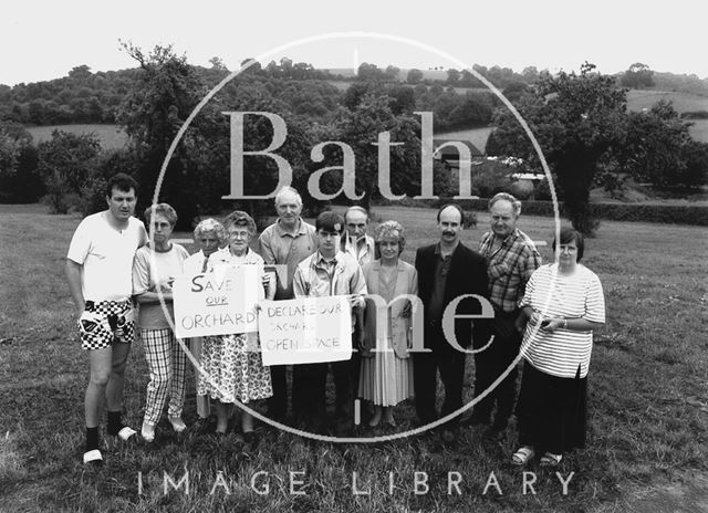 Local campaigners at the Broadmoor Lane development site, Weston, Bath 1995