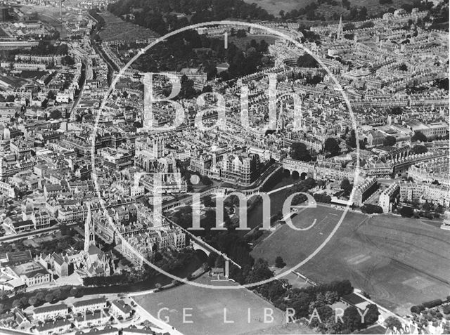 Aerial view of the central area of Bath c.1950