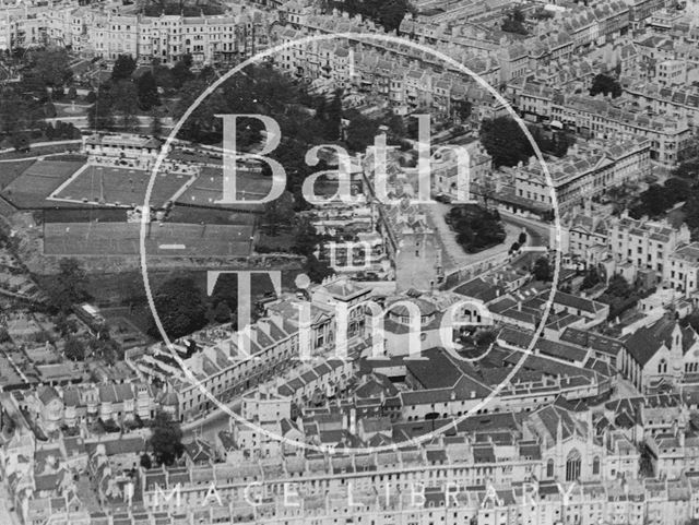 Aerial view of Bath with Charlotte Street and the Percy Chapel in the centre c.1930