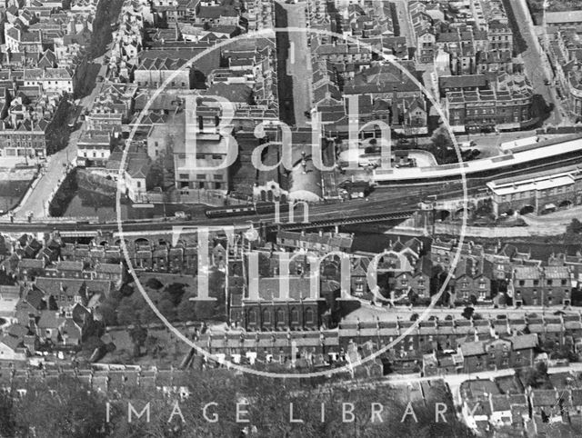 Aerial view of Bath looking north over St. Mark's Church, Southgate and up Newark Street c.1930