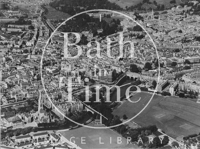 Aerial view of the central area of Bath c.1950