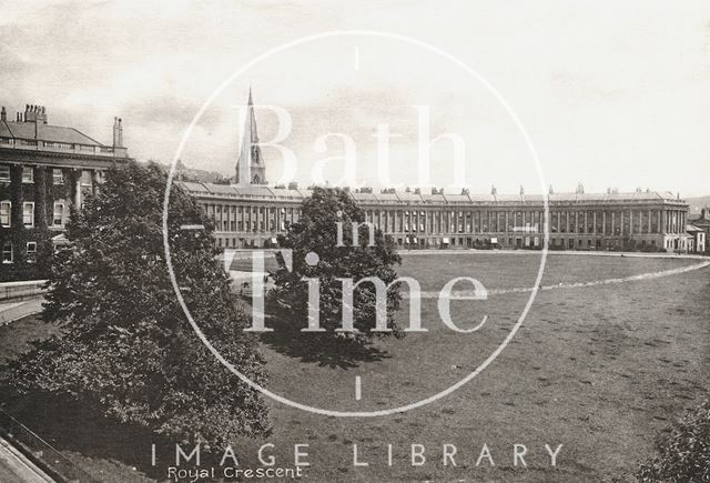 View of Royal Crescent from Marlborough Buildings, Bath c.1900