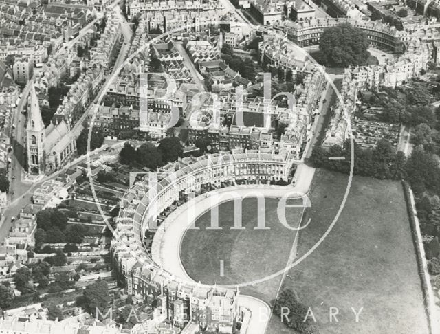 Aerial view of Royal Crescent, Bath looking east, Bath c.1930