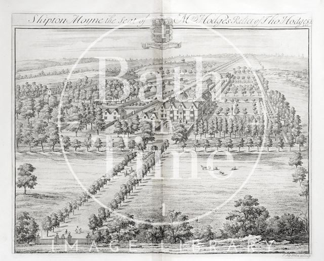 Shipton Moyne, the Seat of Mrs. Hodges, Relict of Tho. Hodges Esq. by Johannes Kip 1712